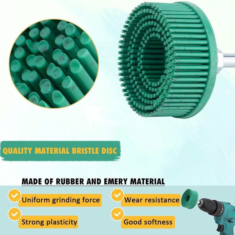 9TH SHOP 2 Inch Bristle Disc, 6 Pieces Bristle Disc Grade 50# 80# 120# with 1/4 Inch Abrasive Coating Removal Disc for Metal - Image 4